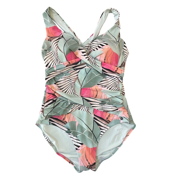 CALIA by Carrie Underwood Other - CALIA by Carrie Underwood Seamed Sleek Sculpt One Piece Desert Flora Agave Sz 14